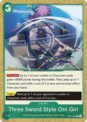Three Sword Style Oni Giri, Paramount War Pre-Release Cards