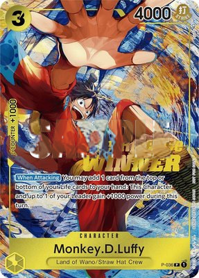 Monkey.D.Luffy (Pre-Release Tournament) (Winner), One Piece Promotion Cards