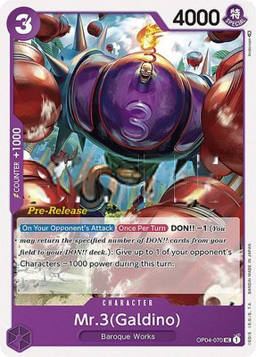 Mr.3 (Galdino), Kingdoms of Intrigue Pre-Release Cards