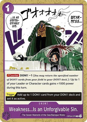 Weakness...Is an Unforgivable Sin., Kingdoms of Intrigue Pre-Release Cards