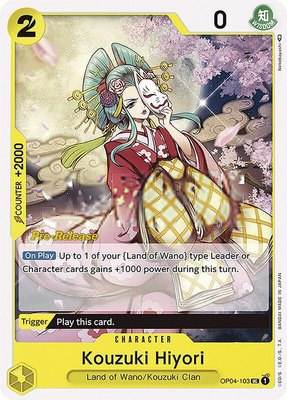 Kouzuki Hiyori, Kingdoms of Intrigue Pre-Release Cards