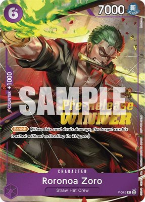Roronoa Zoro (OP-06 Pre-Release Tournament) [Winner], One Piece Promotion Cards