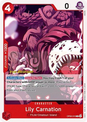 Lily Carnation, Wings of the Captain Pre-Release Cards