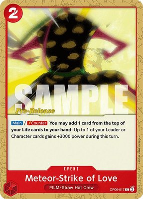 Meteor-Strike of Love, Wings of the Captain Pre-Release Cards