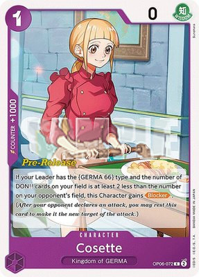 Cosette, Wings of the Captain Pre-Release Cards