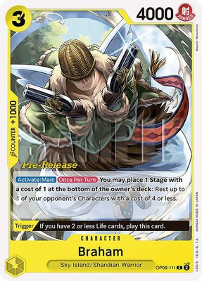 Braham, Wings of the Captain Pre-Release Cards