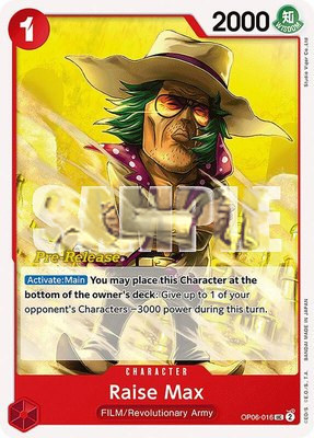 Raise Max, Wings of the Captain Pre-Release Cards