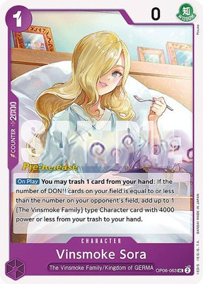 Vinsmoke Sora, Wings of the Captain Pre-Release Cards