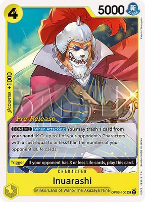 Inuarashi, Wings of the Captain Pre-Release Cards