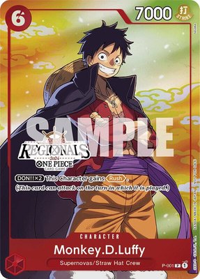 Monkey.D.Luffy (001) (Online Regional 2024 Vol. 2) [Participant], One Piece Promotion Cards