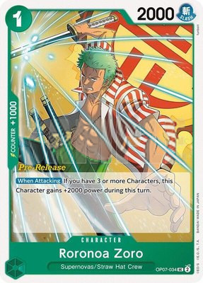 Roronoa Zoro (034), 500 Years in the Future Pre-Release Cards