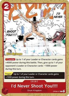 I'd Never Shoot You!!!!, Two Legends Pre-Release Cards