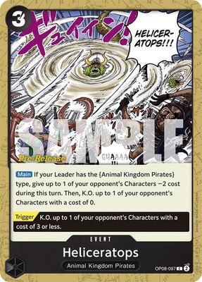 Heliceratops, Two Legends Pre-Release Cards