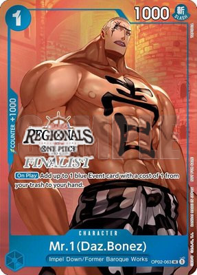 Mr.1 (Daz.Bonez) (Online Regional 2024 Vol. 3) [Finalist], One Piece Promotion Cards