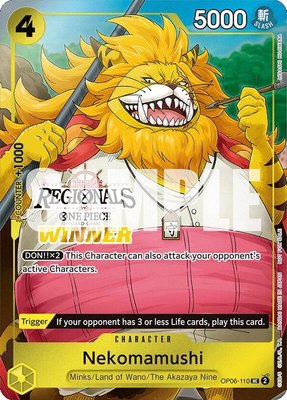 Nekomamushi (Offline Regional 2024 Vol. 3) [Winner], One Piece Promotion Cards