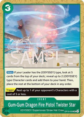 Gum-Gum Dragon Fire Pistol Twister Star, Royal Blood Release Event Cards