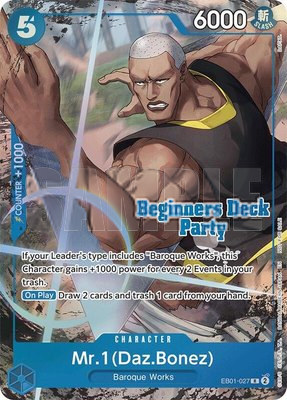 Mr. 1 (Daz.Bonez) (Beginners Deck Party [ST-23] - [ST-28] Winner Pack), One Piece Promotion Cards