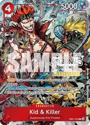 Kid & Killer (Offline Regional Champion Card Set 2025 Vol.2), One Piece Promotion Cards