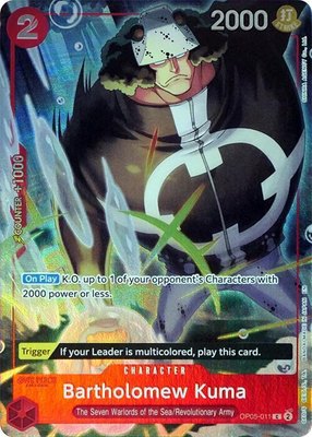 Bartholomew Kuma (Seven Warlords of the Sea Binder Set), One Piece Promotion Cards
