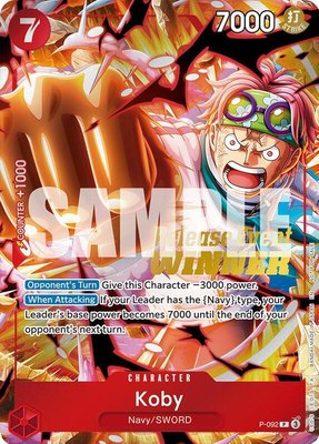 Koby (OP12 Release Event Winner), One Piece Promotion Cards