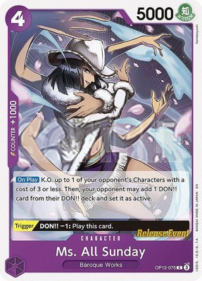 Ms. All Sunday, Legacy of the Master Release Event Cards