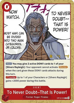 To Never Doubt--That Is Power!, Legacy of the Master Release Event Cards