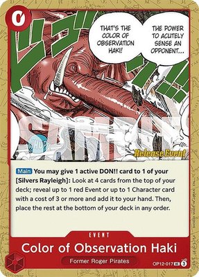 Color of Observation Haki, Legacy of the Master Release Event Cards