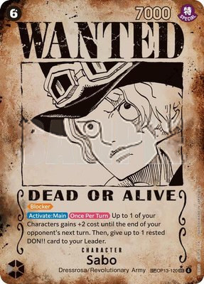 Sabo (120) (Wanted Poster), Carrying On His Will