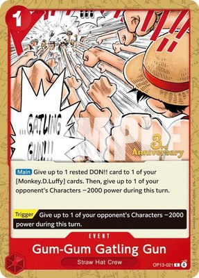 Gum-Gum Gatling Gun, Carrying On His Will: 3rd Anniversary Tournament Cards