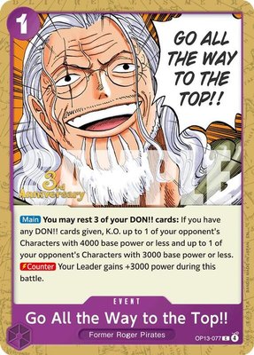 Go All the Way to the Top!!, Carrying On His Will: 3rd Anniversary Tournament Cards