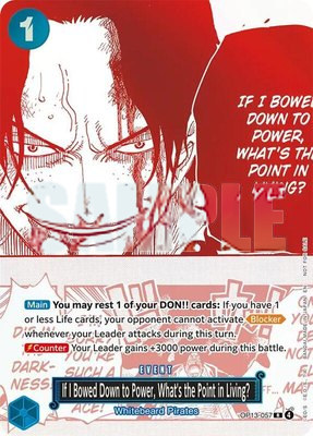 If I Bowed Down to Power, What's the Point in Living? (3rd Anniversary Treasure Campaign Pack), One Piece Promotion Cards