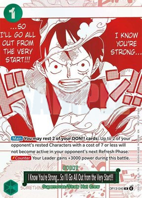 I Know You're Strong... So I'll Go All Out from the Very Start!!! (3rd Anniversary Treasure Campaign Pack), One Piece Promotion Cards
