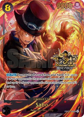 Sabo (Japanese Version 3rd Anniversary Set), One Piece Promotion Cards