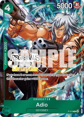 Adio (Offline Regional Champion Card Set 2025 Vol.1), One Piece Promotion Cards