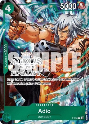 Adio (Online Regional Finalist Card Set 2025 Vol.1), One Piece Promotion Cards