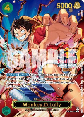 Monkey.D.Luffy (Red Bull Double Don!!) (Winner) (Textured), One Piece Promotion Cards