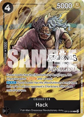 Hack (Regionals Finalist Card Set 26-27), One Piece Promotion Cards