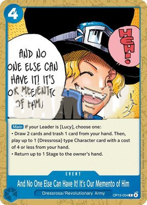 And No One Else Can Have It! It's Our Memento of Him, Adventure on Kami's Island