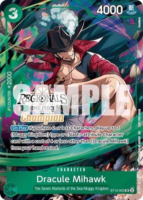 Dracule Mihawk (Regionals Champion Card Set 26-27), One Piece Promotion Cards