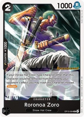 Roronoa Zoro (OP15-094), Adventure on Kami's Island Release Event Cards