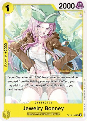 Jewelry Bonney (OP15-105), Adventure on Kami's Island Release Event Cards