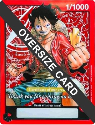 Monkey.D.Luffy (Certificate of our crew) (Oversized), One Piece Promotion Cards