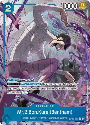 Mr.2.Bon.Kurei(Bentham) (055) (Alternate Art), The Time of Battle