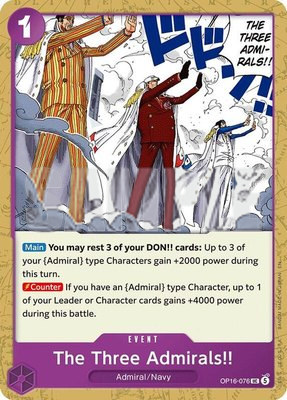 The Three Admirals!!, The Time of Battle