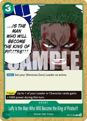 Luffy Is the Man Who Will Become the King of Pirates!!!, Starter Deck 32: GREEN Roronoa Zoro