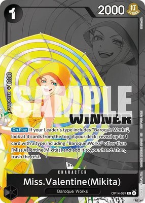 Miss.Valentine(Mikita) (Winner Pack 2026 Vol. 3), One Piece Promotion Cards