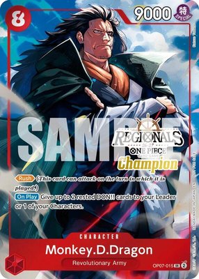 Monkey.D.Dragon (Regionals Champion Card Set 26-27 Vol.2), One Piece Promotion Cards