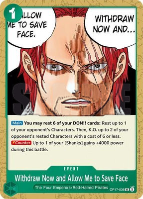 Withdraw Now and Allow Me to Save Face, The World's Strongest Warriors