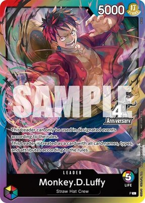 Monkey.D.Luffy (4th Anniversary Leader Card), One Piece Promotion Cards